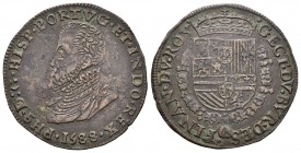 Felipe II (1556-1598). Jetón. 1588. (Vq-13716). Ae. 4,57 g. Tesorería incierta. MBC+. Est...60,00.