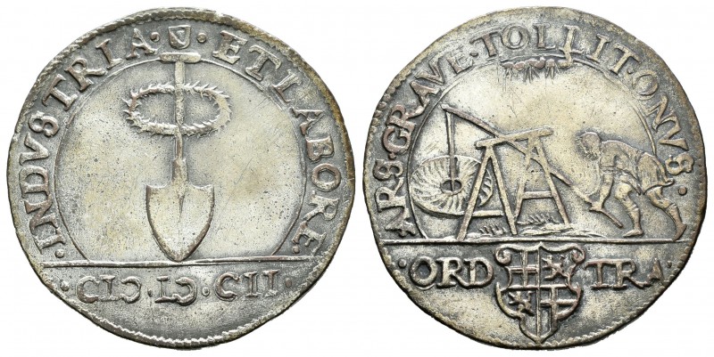Alberto e Isabel (1598-1621). Jetón. 1602. Utrecht. (Dugn-3535). Ae. 6,52 g. Def...