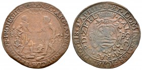 Alberto e Isabel (1598-1621). Jetón. 1609. Middelburg. (Dugn-3644). (Vq-13773). Ae. 5,81 g. Tregua de 12 años entre España y las Provincias Unidas. MB...