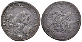Alberto e Isabel (1598-1621). Jetón. 1609. Dordrecht. (Dugn-5651). Ae. 6,31 g. Tregua de los doce años entre Holanda y España. Escasa. MBC-. Est...50,...