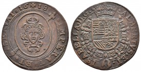Alberto e Isabel (1598-1621). Jetón. 1618. (Dugn-3752). (Vq-13787 variante de metal). Ae. 4,85 g. Prudencia de los Archiduques. MBC+. Est...45,00.