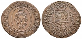 Alberto e Isabel (1598-1621). Jetón. 1618. (Dugn-3752). (Vq-13787 variante de metal). Ae. 4,73 g. Prudencia de los Archiduques. EBC/EBC-. Est...50,00....