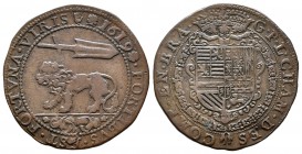 Alberto e Isabel (1598-1621). Jetón. 1619. Amberes. (Dugn-3758). Ae. 5,61 g. Oficina de finanzas de Brabante. MBC. Est...35,00.