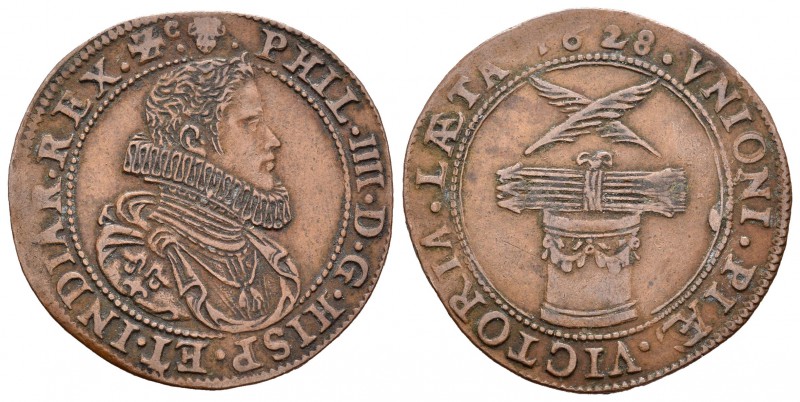 Felipe IV (1621-1665). Jetón. 1628. Bruselas. (Dugn-3842). Ae. 5,74 g. Éxito de ...