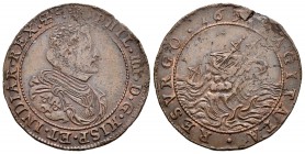 Felipe IV (1621-1665). Jetón. 1632. Bruselas. (Dugn-3855). (Vq-13808 variante de metal). Ae. 5,28 g. Felipe IV ofrece ir a los Países Bajos. Defecto e...