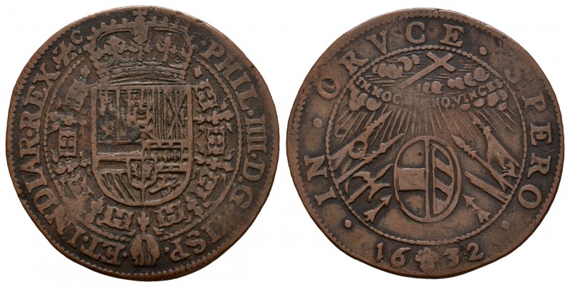 Felipe IV (1621-1665). Jetón. 1632. Bruselas. (Dugn-3877). Ae. 5,30 g. Confianza...