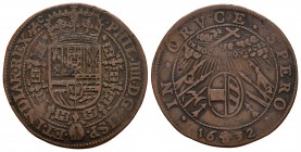 Felipe IV (1621-1665). Jetón. 1632. Bruselas. (Dugn-3877). Ae. 5,30 g. Confianza en la fe. MBC-. Est...25,00.