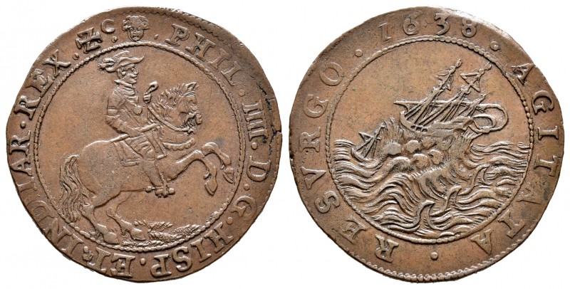 Felipe IV (1621-1665). Jetón. 1638. Bruselas. (Dugn-3929). (Vq-13820). Ae. 6,26 ...
