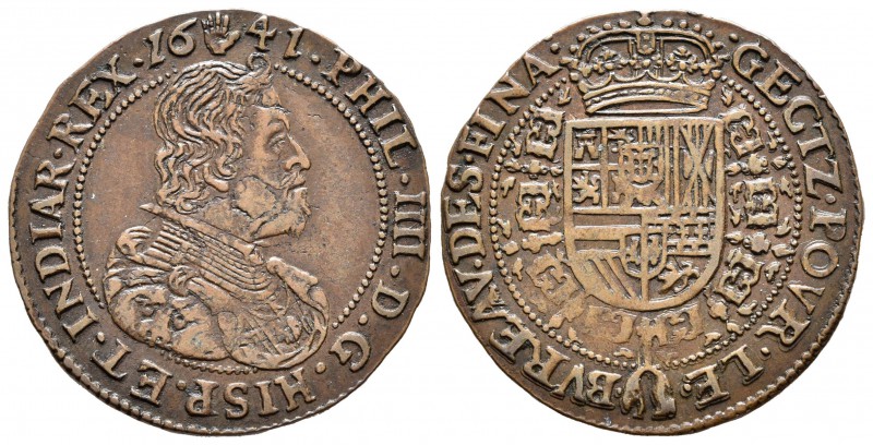 Felipe IV (1621-1665). Jetón. 1641. Amberes. (Dugn-3959). Ae. 5,89 g. Oficina de...