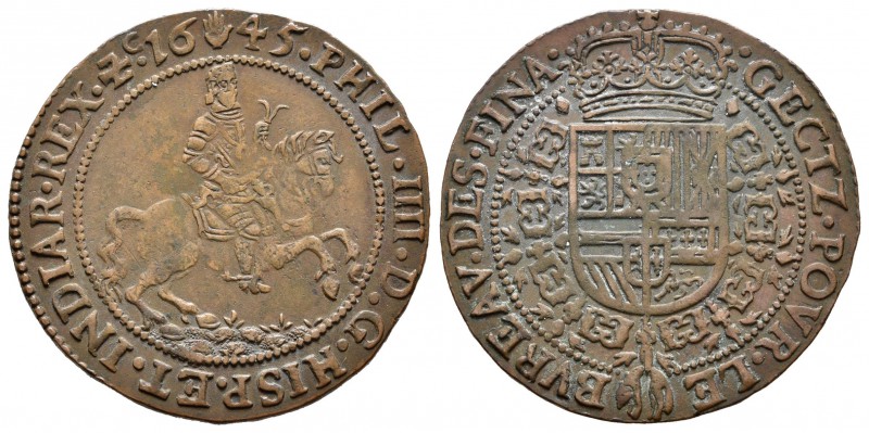 Felipe IV (1621-1665). Jetón. 1645. Amberes. (Dugn-3995). (Vq-13832). Ae. 5,68 g...