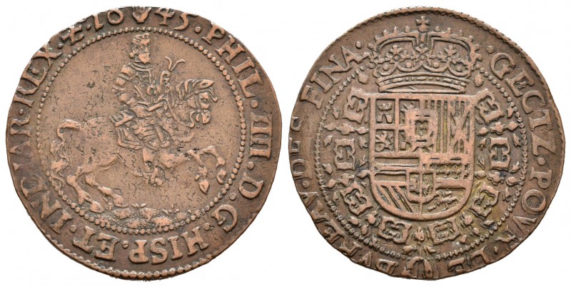 Felipe IV (1621-1665). Jetón. 1645. Amberes. (Dugn-3995). (Vq-13832, como plata)...