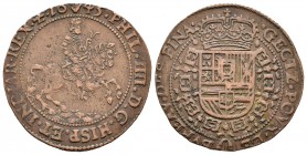 Felipe IV (1621-1665). Jetón. 1645. Amberes. (Dugn-3995). (Vq-13832, como plata). Ae. 5,56 g. Oficina de finanzas. MBC+. Est...45,00.