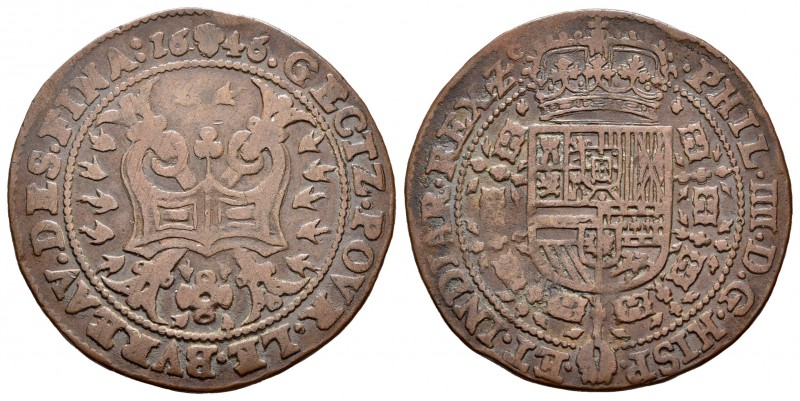 Felipe IV (1621-1665). Jetón. 1646. Bruselas. (Dugn-4002). (Vq-13833). Ae. 5,62 ...