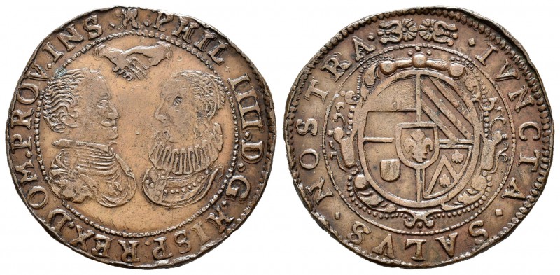 Felipe IV (1621-1665). Jetón. 1649. Lille. (Dugn-4029). (Vq-13844). Anv.: Bustos...