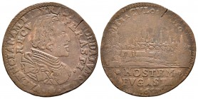 Felipe IV (1621-1665). Jetón. 1657. Amberes. (Dugn-4109). (Vq-13859). Ae. 6,01 g. Rescate de Valenciennes y toma de Conde. MBC+/MBC. Est...45,00.