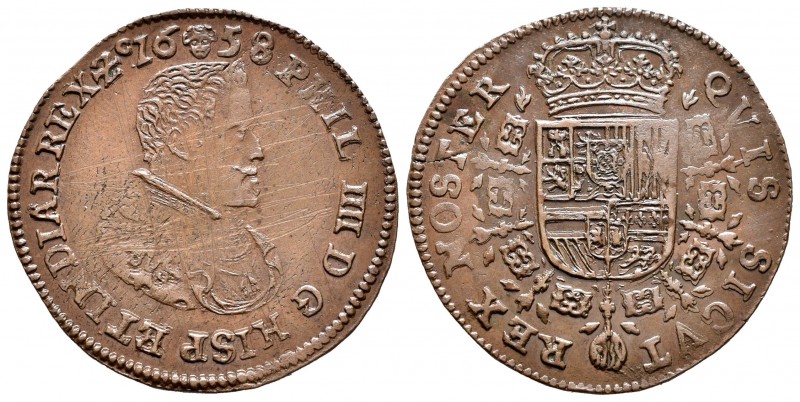 Felipe IV (1621-1665). Jetón. 1658. Bruselas. (Dugn-4120). Ae. 6,14 g. Reunión s...