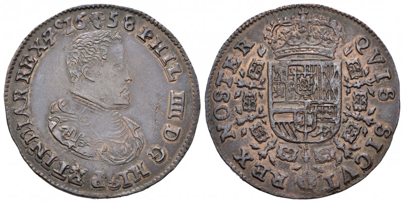 Felipe IV (1621-1665). Jetón. 1658. Bruselas. (Dugn-4120). (Vq-13861). Ae. 5,51 ...