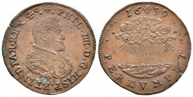Felipe IV (1621-1665). Jetón. 1659. Bruselas. (Dugn-4134). (Vq-13866 variante de metal). Ae. 6,51 g. Armisticio de dos meses entre España y Francia. P...