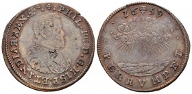 Felipe IV (1621-1665). Jetón. 1659. Bruselas. (Dugn-4134). (Vq-13866 variante de metal). Ae. 5,82 g. Armisticio de dos meses entre España y Francia. D...