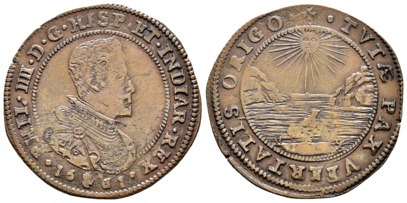 Felipe IV (1621-1665). Jetón. 1661. Amberes. (Dugn-4174). (Vq-13878). Ae. 6,11 g...