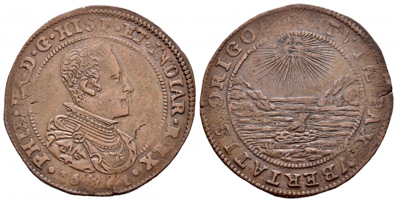 Felipe IV (1621-1665). Jetón. 1661. Amberes. (Dugn-4174). (Vq-13878). Ae. 6,56 g...