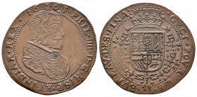 Felipe IV (1621-1665). Jetón. 1663. Bruselas. (Dugn-4192). (Vq-13882). Ae. 6,09 g. Oficina de finanzas. EBC-/EBC. Est...70,00.