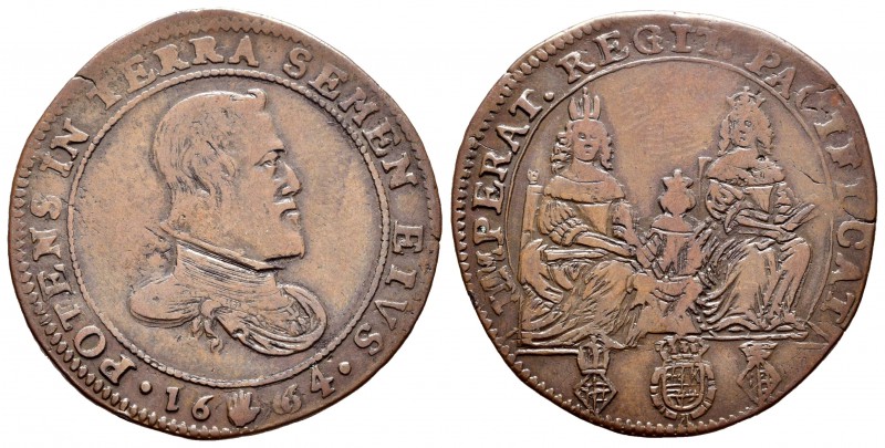 Felipe IV (1621-1665). Jetón. 1664. Amberes. (Dugn-4205). (Vq-13884 variante de ...