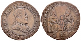 Felipe IV (1621-1665). Jetón. 1664. Amberes. (Dugn-4205). (Vq-13884 variante de metal). Rev.: IMPERAT REGIT PACIFICAT. Los tres hijos de Felipe IV, se...