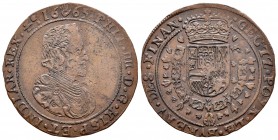 Felipe IV (1621-1665). Jetón. 1665. Amberes. (Dugn-4215). Ae. 6,89 g. Oficina de finanzas. MBC-. Est...30,00.