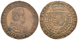 Felipe IV (1621-1665). Jetón. 1667. Bruselas. (Dugn-4215). (Vq-13890). Ae. 6,41 g. Oficina de finanzas. MBC+. Est...60,00.