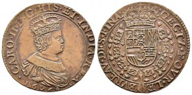 Carlos II (1665-1700). Jetón. 1668. Amberes. (Dugn-4260). Ae. 6,30 g. Oficina de finanzas. EBC-. Est...60,00.