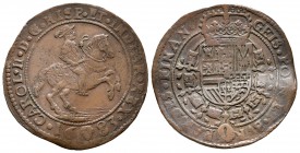 Carlos II (1665-1700). Jetón. 1683. Bruselas. (Vq-13922). Ae. 6,11 g. Oficina de finanzas. Doblada. MBC+. Est...40,00.