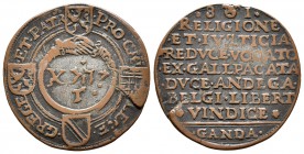 Países Bajos. Jetón. 1581. Gante. (Dugn-2830). Ae. 3,91 g. Llegada de François d'Alençon a Gante. Rara. MBC+. Est...100,00.