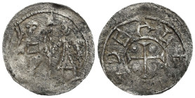 Medieval coins
POLSKA / POLAND / POLEN / POLOGNE / POLSKO

Bolesław III Krzywousty (1107-1138). Denar (1102-1138) 
AW: Święty Wojciech na tronie i...