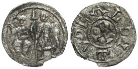 Medieval coins
POLSKA / POLAND / POLEN / POLOGNE / POLSKO

Bolesław III Krzywousty (1107-1138). Denar (1102-1138) 
AW: Święty Wojciech na tronie i...