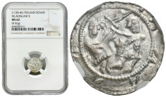 Medieval coins
POLSKA / POLAND / POLEN / POLOGNE / POLSKO

Władysław II Wygnaniec. (1138-1146). Denar NGC MS62 - BEAUTIFUL 
AW: Rycerz z mieczem n...