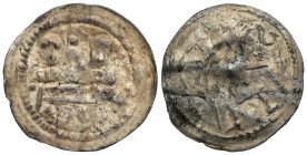 Medieval coins
POLSKA / POLAND / POLEN / POLOGNE / POLSKO

Bolesław IV Kędzierzawy (1146-1173). Denar 
AW: Rycerz z tarczą i proporcem
RW: Dwaj k...