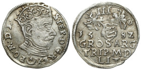 Stephen Báthory
POLSKA / POLAND / POLEN / POLOGNE / POLSKO

Stefan Batory. Trojak (3 Groschen - Grosze ) 1582, Wilno / Vilnius 

Odmiana trojaka ...