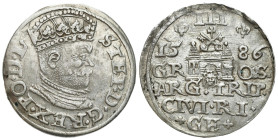 Stephen Báthory
POLSKA / POLAND / POLEN / POLOGNE / POLSKO

Stefan Batory. Trojak (3 Groschen - Grosze ) 1586 Riga 

Odmiana z małą głową króla.R...