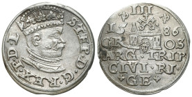 Stephen Báthory
POLSKA / POLAND / POLEN / POLOGNE / POLSKO

Stefan Batory. Trojak (3 Groschen - Grosze ) 1586, Riga 

Odmiana trojaka z małą głow...