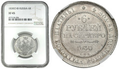 Russia
RUSSIA / RUSSLAND / РОССИЯ / MOSCOW / PETERSBURG

Rosja. Nicholas l. 6 Rubel (Rouble) 1830, Petersburg – Platyna NGC XF45 - RARE 

Doradcy...