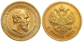 Russia
RUSSIA / RUSSLAND / РОССИЯ / MOSCOW / PETERSBURG

Rosja, Alekxander III. 5 Rubel (Rouble) 1889 (АГ), Petersburg 
AW: Głowa cara w prawo, le...