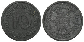 Ghetto Lodz (Litzmannstadt) 
POLSKA / POLAND / POLEN / POLOGNE / POLSKO

Getto Łódź. 10 fenigów 1942 magnez - RZADKIE 

Magnez, typ I. Rzadkie. E...