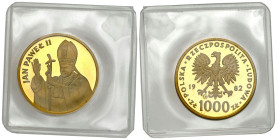 Polish Gold Coins since 1945
POLSKA / POLAND / POLEN / POLOGNE / POLSKO

PRL. 1.000 złotych 1982 Jan Paweł II, stempel lustrzany - W ZGRZEWCE 

P...