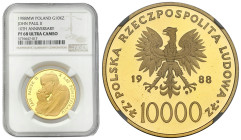 Polish Gold Coins since 1945
POLSKA / POLAND / POLEN / POLOGNE / POLSKO

PRL. 10.000 złotych 1988 Jan Paweł II X lat Pontyfikatu stempel lustrzany ...