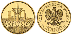 Polish Gold Coins since 1945
POLSKA / POLAND / POLEN / POLOGNE / POLSKO

III RP. 20.000 złotych 1990 Solidarność 

Bardzo rzadka moneta z setu So...