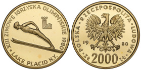 Polish Gold Coins since 1945
POLSKA / POLAND / POLEN / POLOGNE / POLSKO

PRL 2.000 złotych 1980 Igrzyska Lake Placid 

Bardzo ładny egzemplarz, m...