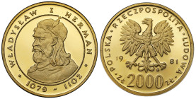 Polish Gold Coins since 1945
POLSKA / POLAND / POLEN / POLOGNE / POLSKO

PRL. 2.000 złotych 1981 Władysław Herman 

Moneta w kapslu, pięknie zach...