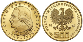 Polish Gold Coins since 1945
POLSKA / POLAND / POLEN / POLOGNE / POLSKO

PRL. 500 złotych 1976 Kazimierz Pułaski 

Druga złota moneta kolekcjoner...