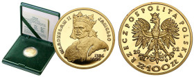 Polish Gold Coins since 1945
POLSKA / POLAND / POLEN / POLOGNE / POLSKO

III RP. 100 złotych 2002 Władysław Jagiełło 

Moneta w oryginalnym zielo...